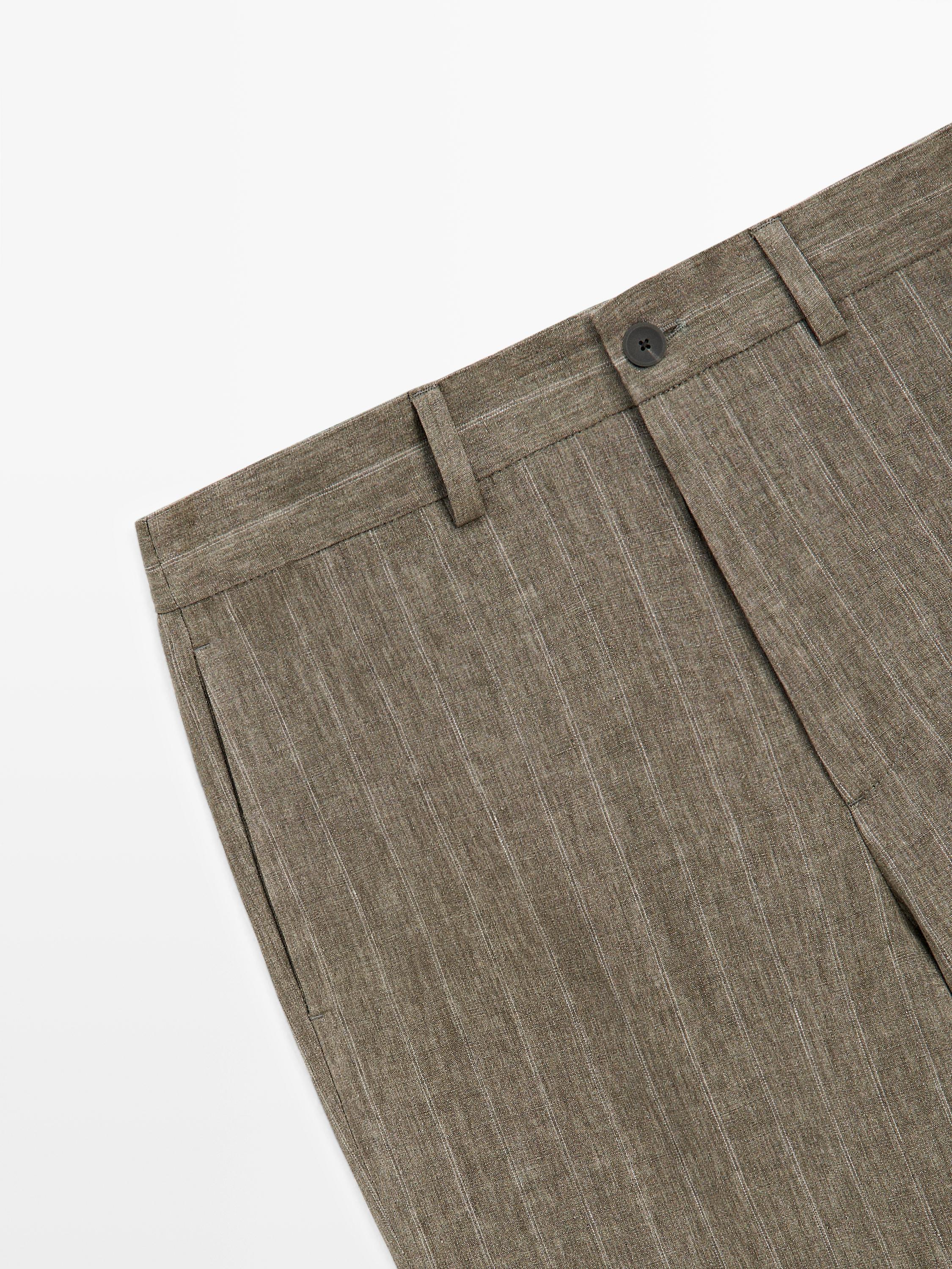 Striped linen trousers